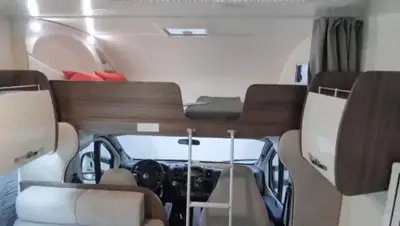 a view of the inside of an rv with its interior at Portugals Infinity - AutoCaravana Luxo in Faro
