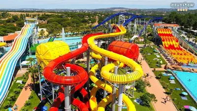 an amusement park with a roller coaster at Albufeira-Sea View/pool Casa Sara Linnea 1bedroom in Albufeira