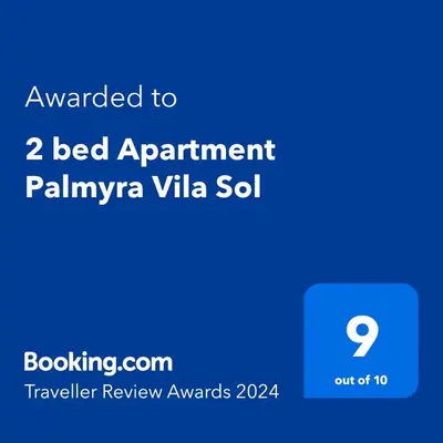 a screenshot of a cell phone with the text awarded to bed apartment palma at 2 bed Apartment Palmyra Vila Sol in Quarteira