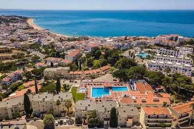 an aerial view of a resort and the ocean at Blue Sea in Albufeira