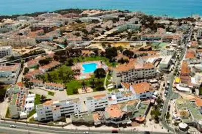 an aerial view of a city with buildings at Bright apartment with sea view in Albufeira - 67 m² + pool in Albufeira