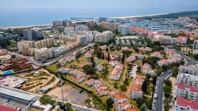 an aerial view of a city with buildings at 2 BDR Vilamoura Escape W Balcony by LovelyStay in Quarteira