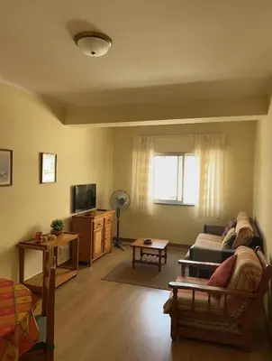 a living room with a couch and a tv at CENTER HOUSE in Faro