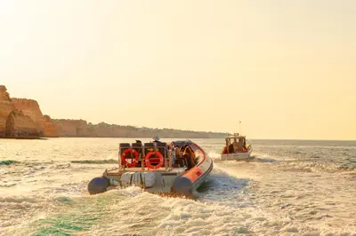 a group of people on a boat in the water at Apartment Ipanema 1 by Algarve Vacation in Albufeira