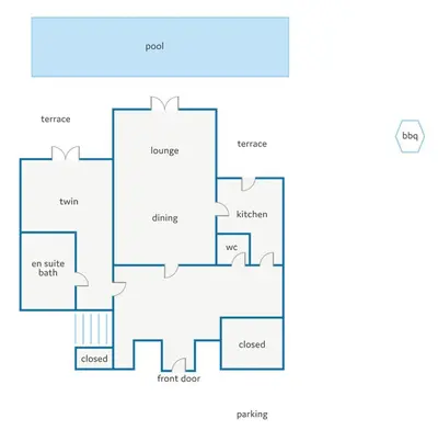 a floor plan of a house at Villa Casa Magnolia by Villa Plus in Galé