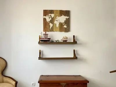 a room with a white wall with a shelf on it at Blife Anya private rooms in Faro