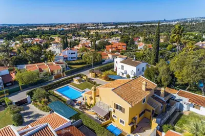 an aerial view of a house with a pool at Villa Tadeu Quatro by Villa Plus in Azinhal