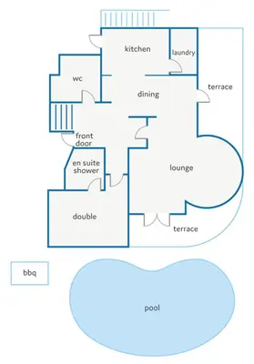 a block diagram of a house at Villa Sandra by Villa Plus in Olhos de Água