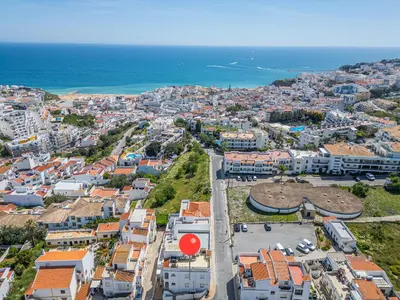 an aerial view of a city with the ocean at Mar&Mar Old Town 2 Bedroom Apartment in Albufeira