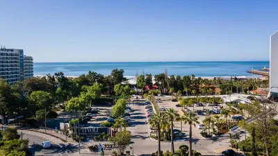 an aerial view of a resort with the ocean in the background at T3 Triplex Vista Mar Marina de Vilamoura-Greice Homes in Vilamoura