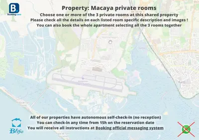 a map of the magic marker rooms at this shared property at Blife Macaya private rooms in Monte Negro