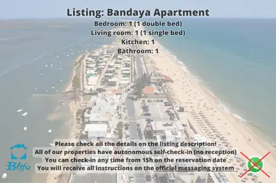 a page of a map of a beach at Blife Bandaya private apartment in Faro