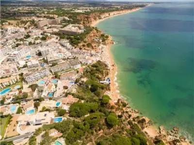 an aerial view of a beach and the ocean at Superb Apartments 2 Bedroom in Olhos de Água