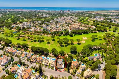 an aerial view of a park in a city at Villa Mexico in Quarteira