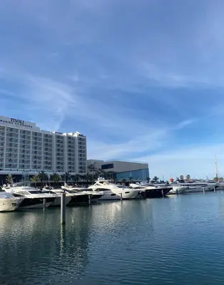 a group of boats docked in a marina at Casa Joanna Vila Sol Golf Village in Quarteira