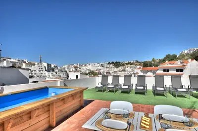 a view from the roof of a house with a swimming pool at Old Town Gem by Atlantic Places in Albufeira