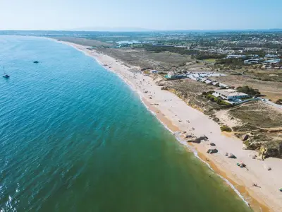 an aerial view of the beach and ocean at Villa Serena by Algarve Vacation in Guia