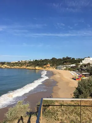 a view of a beach with the ocean at Villa Quica, heated pool in Albufeira