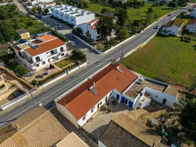 an overhead view of a house with orange roof at Holiday Home Rocha by Interhome in Albufeira