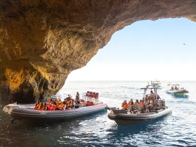 a group of people on a raft in the water at Villa Sunny Joy by Algarve Vacation in Albufeira