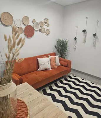a living room with a couch and a table at Oldtown Nightlife in Faro