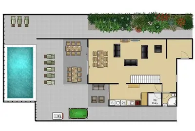 a floor plan of a villa with a pool at Atlantic Sul in Albufeira