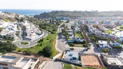 an aerial view of a city with the ocean at Villa Marina - 33 by HelloVacations in Albufeira