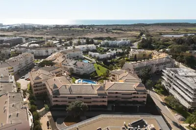 an aerial view of a city with buildings at Praia Village I - Peaceful condominium by HD in Vilamoura