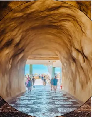 a group of people walking through a tunnel at Albufeira - Anna Town - NEW in Albufeira