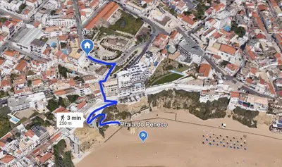 a map of the approximate location of pad to pacoaza at Apartamento Flor de Amendoeira Mar in Albufeira