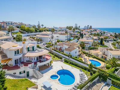 an aerial view of a villa with a swimming pool at Villa Atlantida by Atlantic Places in Albufeira