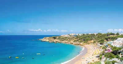 an aerial view of a beach and the ocean at Strip II by Check-in Portugal in Albufeira
