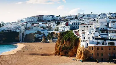 an overhead view of a street in a town at LizHolidays in Albufeira