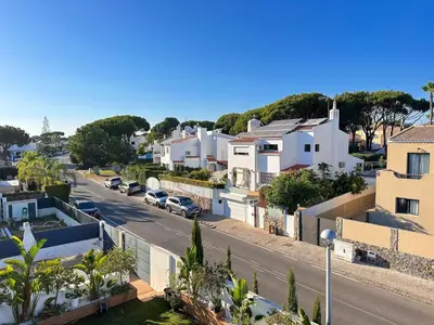 an aerial view of a residential street with houses at Villa Brasil by BeCherish in Quarteira