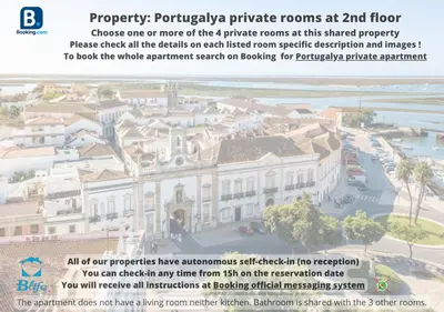 a flyer with a picture of a building at Blife Portugalya - private rooms at Santantonya 2nd floor in Faro