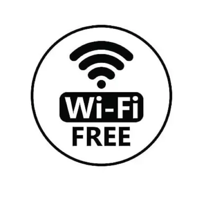 a symbol of wifi with a wifi free sign at Apartamento Vida & Mar at Albufeira Beach in Albufeira