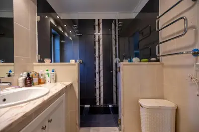 a bathroom with a shower and a sink and a sink at Amazing villa in Albufeira - Alke Vida in Albufeira