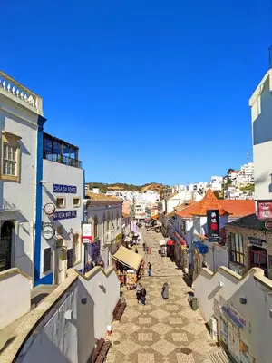 an overhead view of a city street with buildings at Windmill Hill Gem Townhouse By BeCherish in Albufeira
