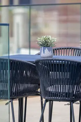 a table with two chairs and a potted plant on it at Villa Clipper in Guia