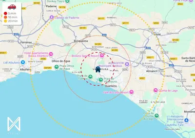 a map of the city of melbourne with the koala hospital at MyStay - Farol Moura in Quarteira