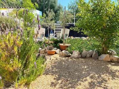 a garden with some plants and some rocks at Holiday Home Vila Verão Nur für Erwachsene by Interhome in Santa Bárbara de Nexe
