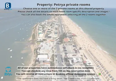 a map of a beach with a bunch of buildings at Blife Petrya private rooms at Faro beach in Faro