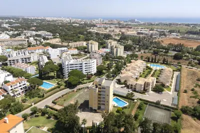 an aerial view of a city with buildings at Alva - cozy apartment with pool by HD in Vilamoura