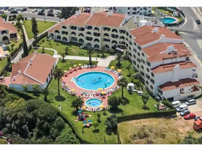 an aerial view of a resort with a swimming pool at Apartment Max Tropical - Sunny Way by Interhome in Albufeira