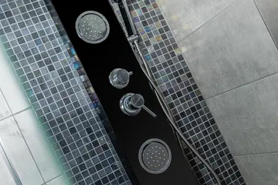 an overhead view of a shower in a bathroom at Quiet & Sea in Albufeira