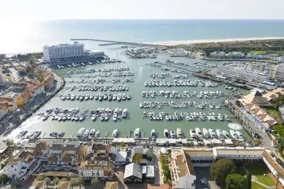 an aerial view of a marina with boats at Marina Búzios I & II - Vilamoura Marina by HD in Vilamoura