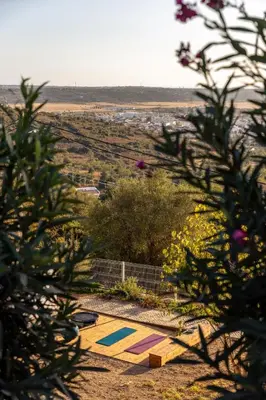a view of a park with colorful paint on the ground at Villa e5 in Tunes