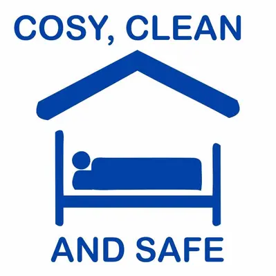 a sign that says cosy clean and safe at The Sunny Cottage by Freetimealgarve in Faro