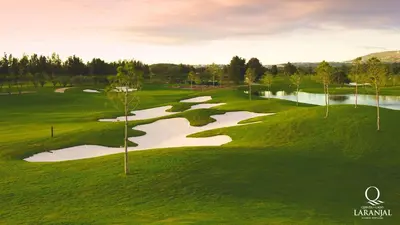 an overhead view of a golf course at Blue&Greens Apartment in Quinta do Lago
