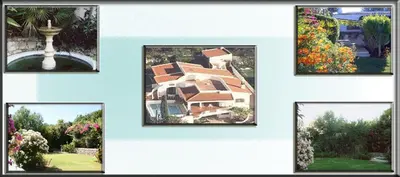 a collage of four pictures of a house at Genies Villa Boutique Algarve in Almancil